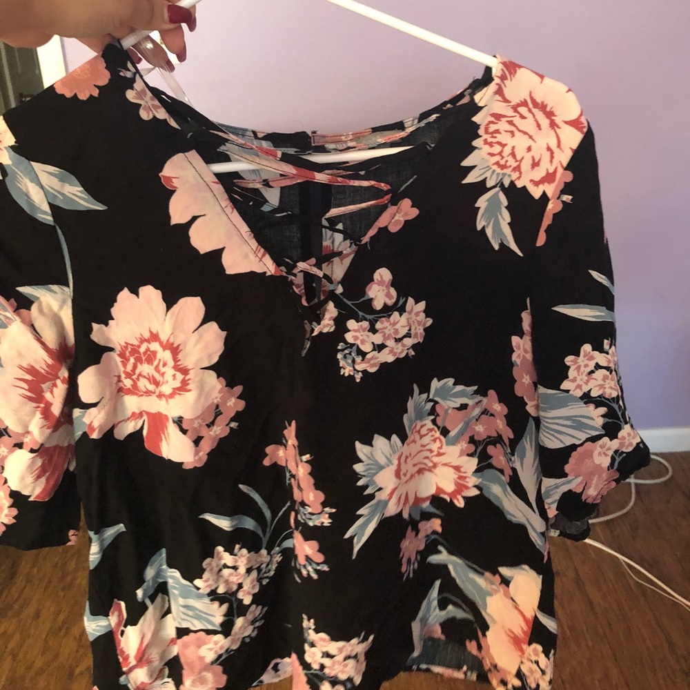 Black Floral Blouse
